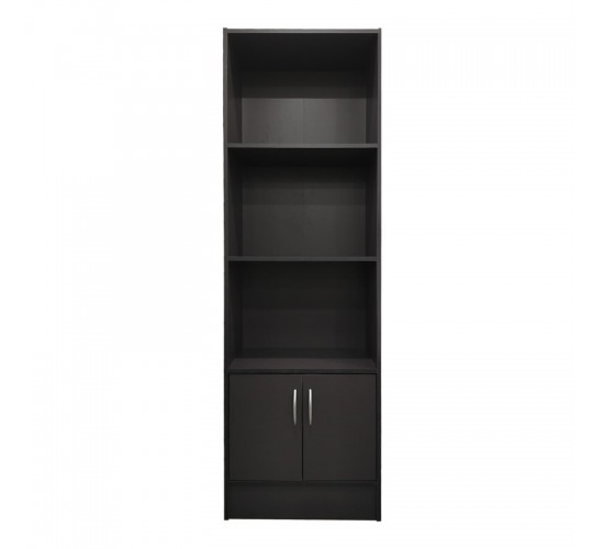 Βιβλιοθήκη Tekaro I σε ανθρακί απόχρωση 57x33x180εκ Υλικό: 15mm   Particle Board 383-000008