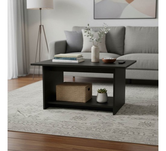 Τραπέζι σαλονιού Votalo σε ανθρακί απόχρωση 80x40x42εκ Υλικό: 15mm   Particle Board 383-000010