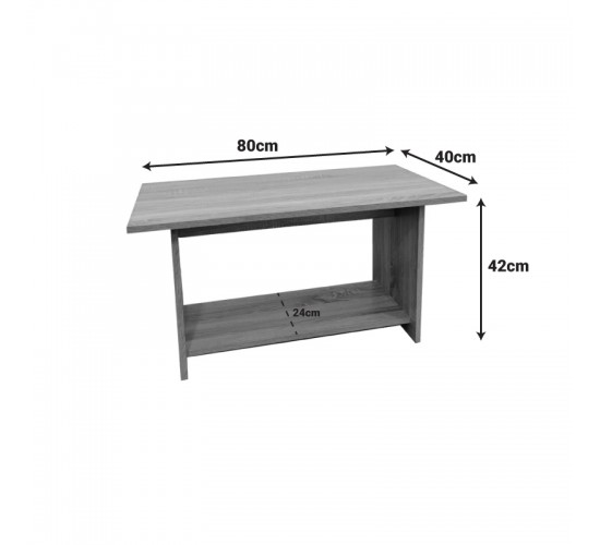Τραπέζι σαλονιού Votalo I σε καρυδί απόχρωση 90x50x45εκ Υλικό: 15mm   Particle Board 383-000011
