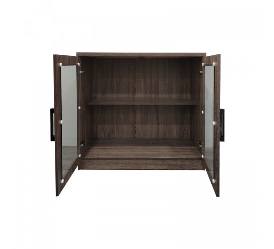 Παπουτσοθήκη-ντουλάπι Sapato σε oak απόχρωση 80x40x80εκ Υλικό: 12mm   Particle Board- GLass 383-000017