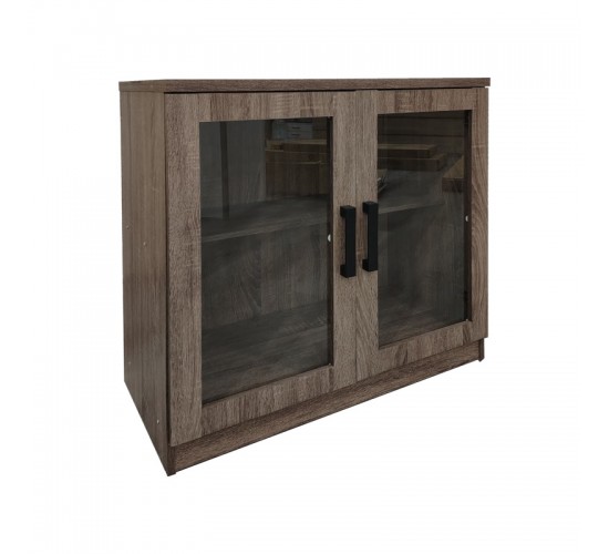 Παπουτσοθήκη-ντουλάπι Sapato σε oak απόχρωση 80x40x80εκ Υλικό: 12mm   Particle Board- GLass 383-000017