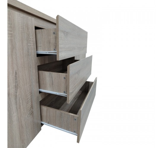 Μπουφές Kalya σε sonoma απόχρωση 220x49x89.5εκ Υλικό: 15mm   Particle Board 383-000018