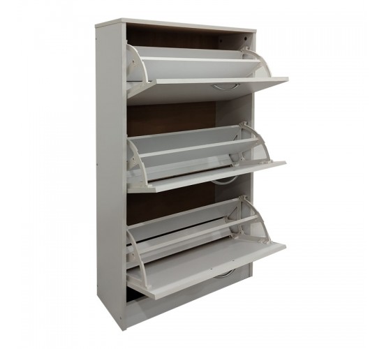 Παπουτσοθήκη Savaz σε λευκή απόχρωση 60x24x114εκ Υλικό: 15mm   Particle Board 383-000021