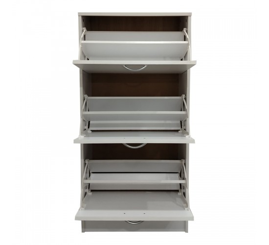 Παπουτσοθήκη Savaz σε λευκή απόχρωση 60x24x114εκ Υλικό: 15mm   Particle Board 383-000021