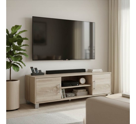 Έπιπλο τηλεόρασης Serank σε sonoma απόχρωση 120x40x40εκ Υλικό: 15mm   Particle Board 383-000036