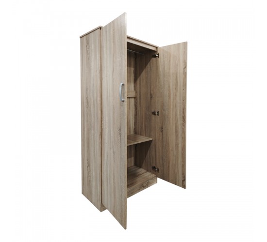 Ντουλάπα δίφυλλη Lego σε Sonoma απόχρωση 80x42x180εκ Υλικό: 15mm Particle Board 383-000048