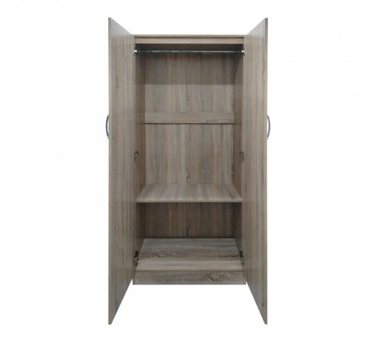 Ντουλάπα δίφυλλη Lego σε Sonoma απόχρωση 80x42x180εκ Υλικό: 15mm Particle Board 383-000048