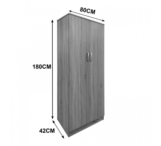 Ντουλάπα δίφυλλη Lego σε wenge απόχρωση 80x42x180εκ Υλικό: 15mm Particle Board 383-000049