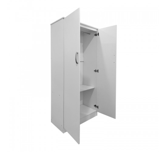 Ντουλάπα δίφυλλη Lego σε λευκή απόχρωση 80x42x180εκ Υλικό: 15mm Particle Board 383-000050