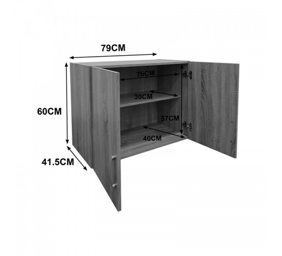 Πατάρι ντουλάπας δίφυλλο Lego σε λευκή απόχρωση 79x41.5x60εκ Υλικό: 15mm Particle Board 383-000063