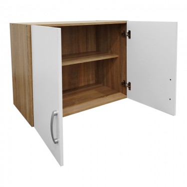 Πατάρι ντουλάπας δίφυλλο Athos σε sonoma-λευκή απόχρωση 80x42x60εκ Υλικό: 15mm Particle Board 383-000065