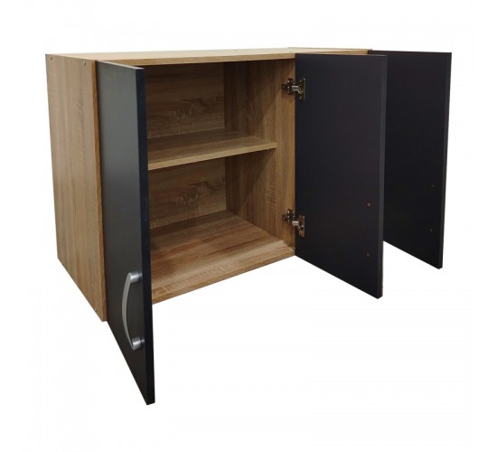 Πατάρι ντουλάπας τρίφυλλο Lego σε sonoma-ανθρακί απόχρωση 90x41.5x60εκ Υλικό: 15mm Particle Board 383-000069