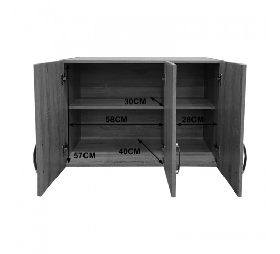 Πατάρι ντουλάπας τρίφυλλο Lego σε sonoma-ανθρακί απόχρωση 90x41.5x60εκ Υλικό: 15mm Particle Board 383-000069