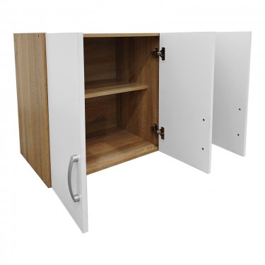 Πατάρι ντουλάπας τρίφυλλο Athos σε sonoma-λευκή απόχρωση 90x41.5x60εκ Υλικό: 15mm Particle Board 383-000070