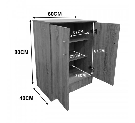 Παπουτσοθήκη-ντουλάπι Souken 6 ζευγών σε sonoma απόχρωση 60x40x80εκ Υλικό: 12mm   15mm Particle Board 383-000071