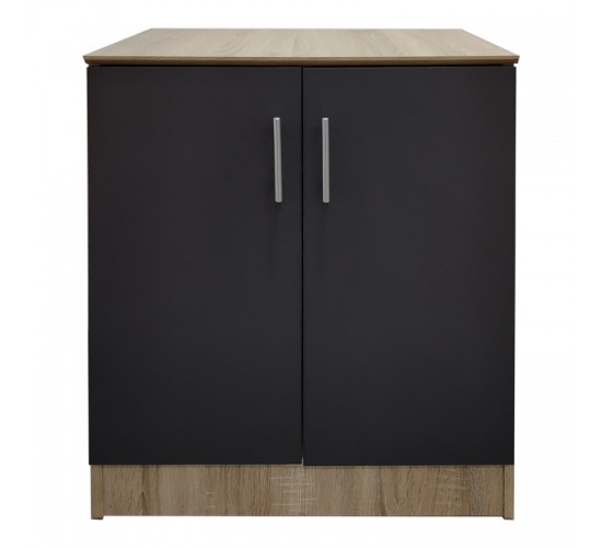 Παπουτσοθήκη-ντουλάπι Souken 6 ζευγών σε sonoma-ανθρακί απόχρωση 60x40x80εκ Υλικό: 12mm   15mm Particle Board 383-000072