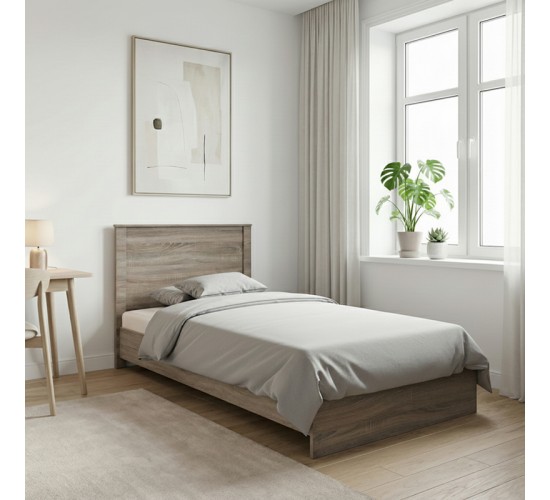 Κρεβάτι Athos σε sonoma απόχρωση 90x190εκ Υλικό: 15mm Particle Board 383-000088