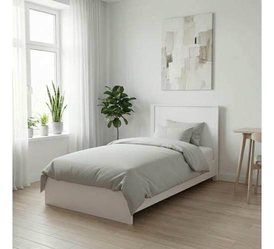 Κρεβάτι Athos σε λευκή απόχρωση 90x190εκ Υλικό: 15mm Particle Board 383-000089