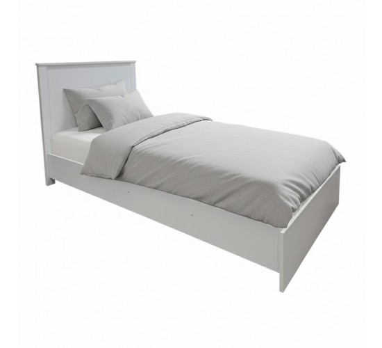 Κρεβάτι Athos σε λευκή απόχρωση 90x190εκ Υλικό: 15mm Particle Board 383-000089