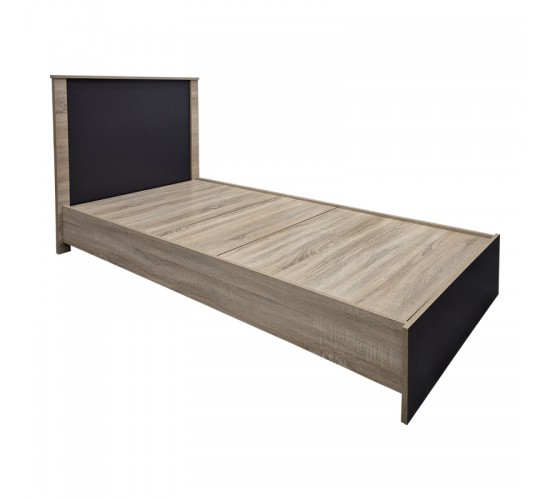 Κρεβάτι Athos σε sonoma-ανθρακί απόχρωση 90x190εκ Υλικό: 15mm Particle Board 383-000090