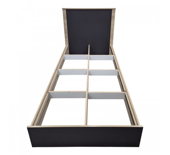 Κρεβάτι Athos σε sonoma-ανθρακί απόχρωση 90x190εκ Υλικό: 15mm Particle Board 383-000090