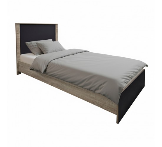 Κρεβάτι Athos σε sonoma-ανθρακί απόχρωση 90x190εκ Υλικό: 15mm Particle Board 383-000090