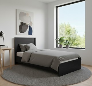 Κρεβάτι Athos σε wenge απόχρωση 90x190εκ Υλικό: 15mm Particle Board 383-000092