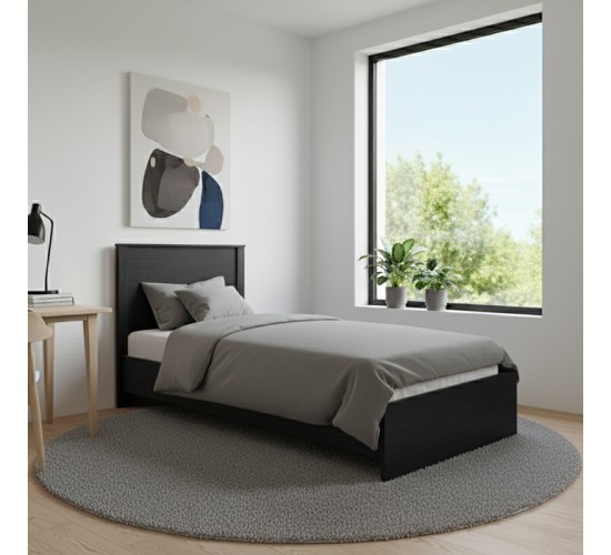 Κρεβάτι Athos σε wenge απόχρωση 90x190εκ Υλικό: 15mm Particle Board 383-000092