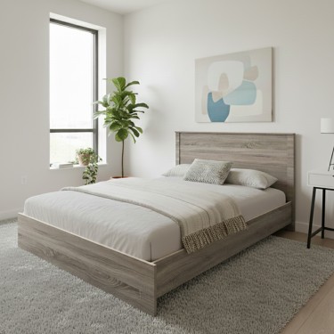 Κρεβάτι Athos σε sonoma απόχρωση 140x200εκ Υλικό: 15mm Particle Board 383-000093