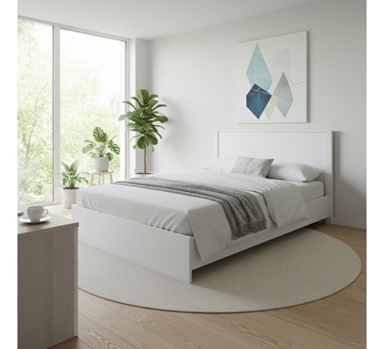 Κρεβάτι Athos σε λευκή απόχρωση 140x200εκ Υλικό: 15mm Particle Board 383-000094