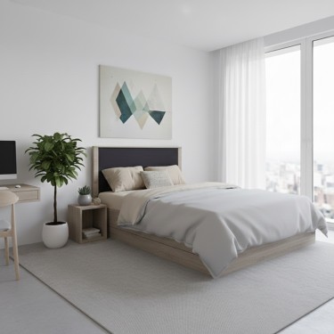 Κρεβάτι Athos σε sonoma-ανθρακί απόχρωση 140x200εκ Υλικό: 15mm Particle Board 383-000095