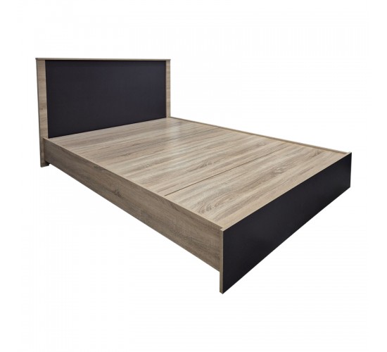 Κρεβάτι Athos σε sonoma-ανθρακί απόχρωση 140x200εκ Υλικό: 15mm Particle Board 383-000095