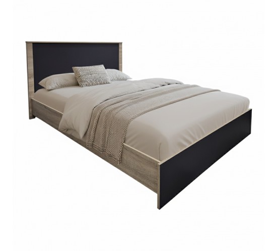 Κρεβάτι Athos σε sonoma-ανθρακί απόχρωση 140x200εκ Υλικό: 15mm Particle Board 383-000095
