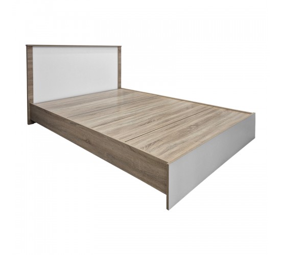Κρεβάτι Athos σε sonoma-λευκή απόχρωση 140x200εκ Υλικό: 15mm Particle Board 383-000096