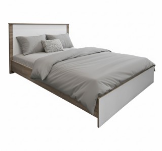 Κρεβάτι Athos σε sonoma-λευκή απόχρωση 140x200εκ Υλικό: 15mm Particle Board 383-000096