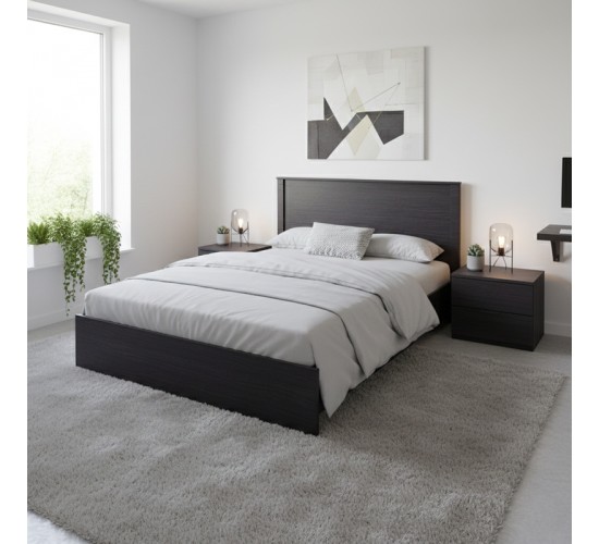 Κρεβάτι Athos σε wenge απόχρωση 140x200εκ Υλικό: 15mm Particle Board 383-000097