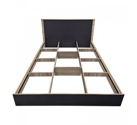 Κρεβάτι Athos σε sonoma-ανθρακί απόχρωση 160x200εκ Υλικό: 15mm Particle Board 383-000100