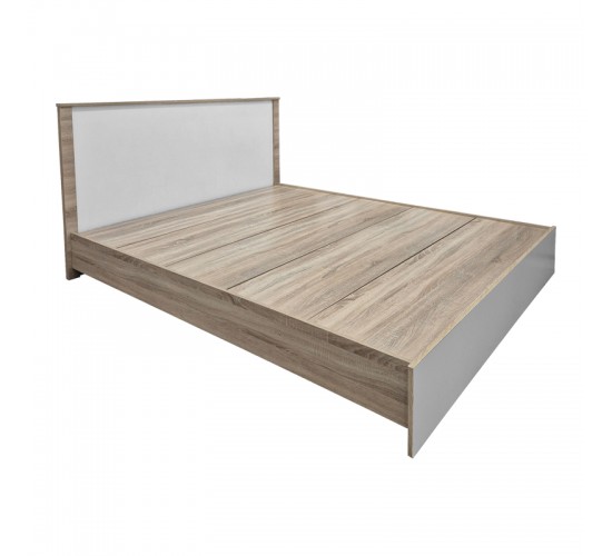 Κρεβάτι Athos σε sonoma-λευκό απόχρωση 160x200εκ Υλικό: 15mm Particle Board 383-000101