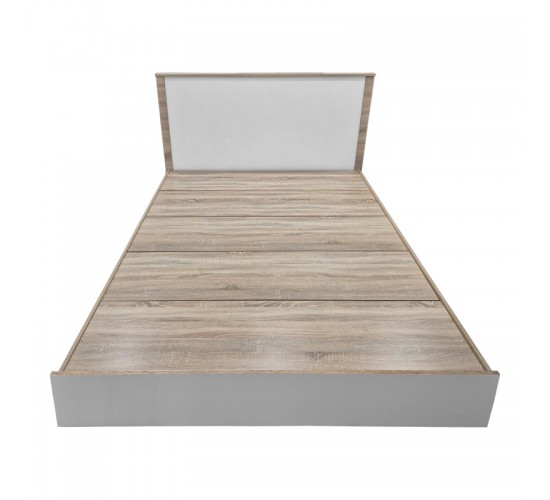 Κρεβάτι Athos σε sonoma-λευκό απόχρωση 160x200εκ Υλικό: 15mm Particle Board 383-000101