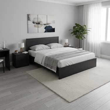 Κρεβάτι Athos σε wenge απόχρωση 160x200εκ Υλικό: 15mm Particle Board 383-000102