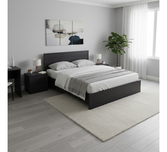 Κρεβάτι Athos σε wenge απόχρωση 160x200εκ Υλικό: 15mm Particle Board 383-000102