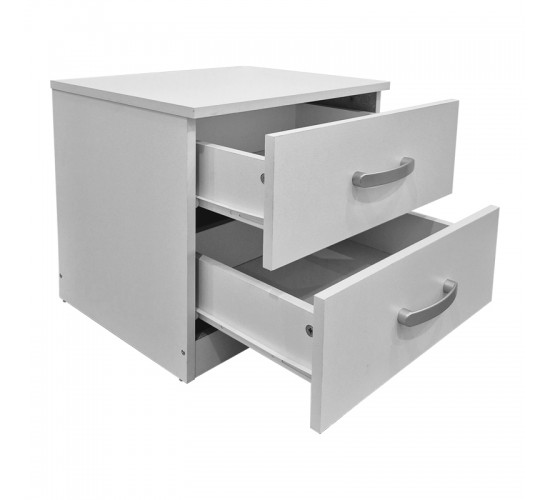 Κομοδίνο Athos σε λευκή απόχρωση 48x40x41.5εκ Υλικό: 15mm Particle Board 383-000104