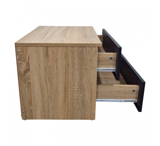 Κομοδίνο Athos σε sonoma-ανθρακί απόχρωση 48x40x41.5εκ Υλικό: 15mm Particle Board 383-000105