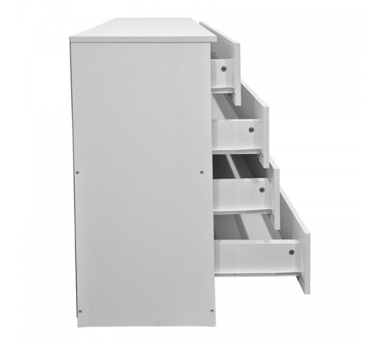 Συρταριέρα Athos σε λευκή απόχρωση 80x40x79εκ Υλικό: 15mm Particle Board 383-000109