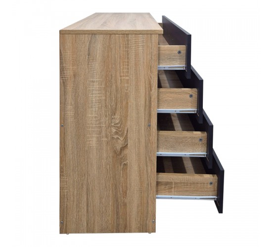 Συρταριέρα Athos σε sonoma-ανθρακί απόχρωση 80x40x79εκ Υλικό: 15mm Particle Board 383-000110