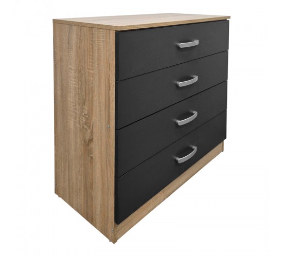 Συρταριέρα Athos σε sonoma-ανθρακί απόχρωση 80x40x79εκ Υλικό: 15mm Particle Board 383-000110