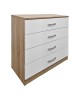 Συρταριέρα Athos σε sonoma-λευκή απόχρωση 80x40x79εκ Υλικό: 15mm Particle Board 383-000111