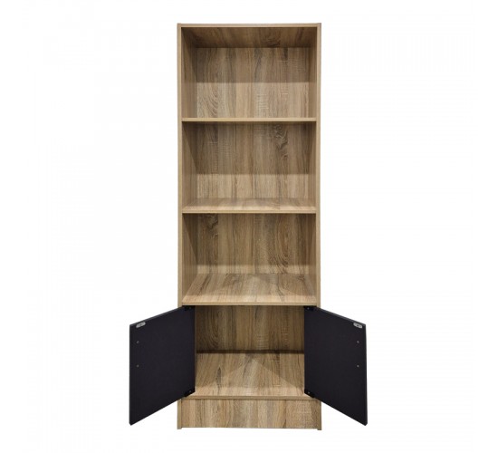 Βιβλιοθήκη Tekaro sonoma-ανθρακί 57x33x180εκ Υλικό: 15mm Particle Board 383-000114