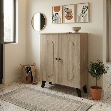 Παπουτσοθήκη-ντουλάπι Cathi sonoma 80x34x95εκ Υλικό: 15mm Particle Board 383-000115