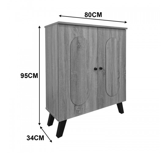 Παπουτσοθήκη-ντουλάπι Cathi sonoma 80x34x95εκ Υλικό: 15mm Particle Board 383-000115